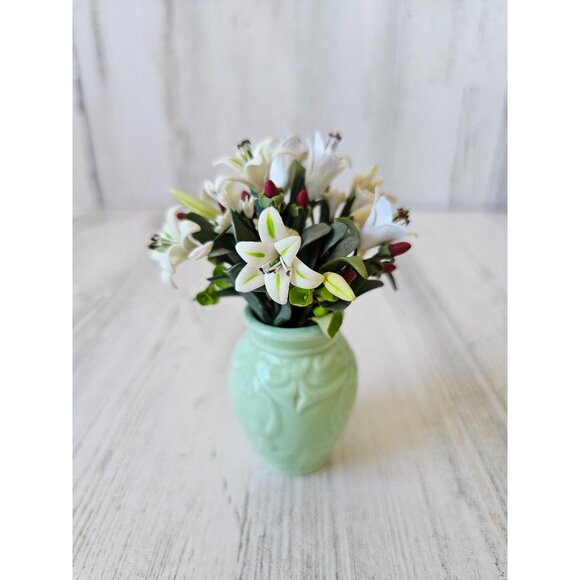 Willitts shades of Jade forget me nots flower bouquet 82042 tulips pot unique mi - Picture 2 of 11